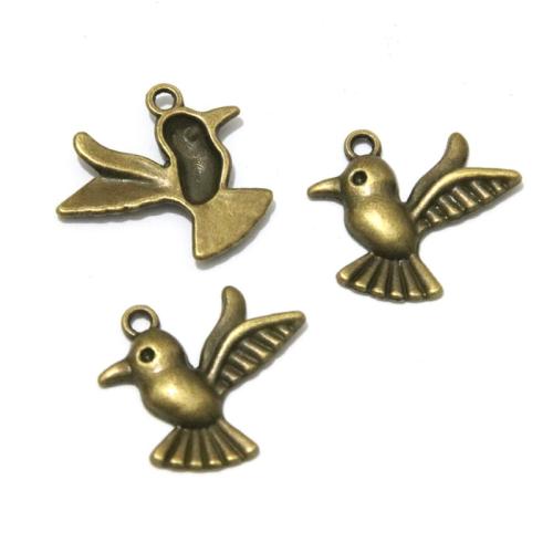 Tibetan Style Animal Pendants, Bird, antique bronze color plated, DIY, 23x26mm, 50PCs/Bag, Sold By Bag