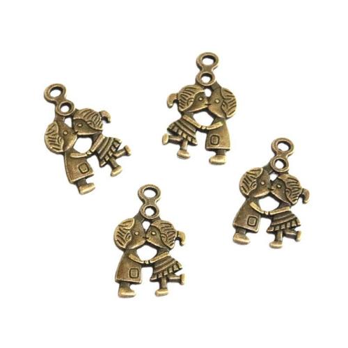 Tibetan Style Pendants, Couple, antique bronze color plated, DIY, 28x16.10mm, 60PCs/Bag, Sold By Bag