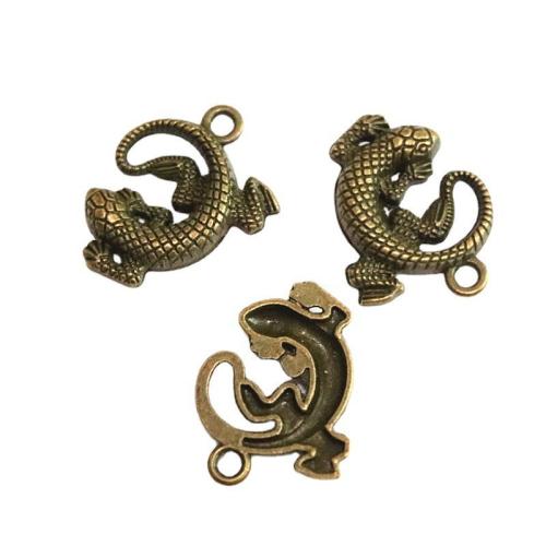 Pendentifs animaux en alliage de zinc, Lézard, Plaqué de couleur de bronze antique, DIY, 31x24.50mm, 40PC/sac, Vendu par sac