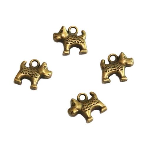 Tibetan Style Animal Pendants, Dog, antique bronze color plated, DIY, 14x12.60mm, 50PCs/Bag, Sold By Bag