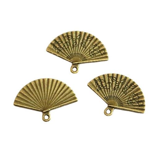 Tibetan Style Pendants, Fan, antique bronze color plated, DIY, 17x24mm, 50PCs/Bag, Sold By Bag