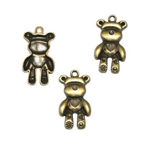 Tibetan Style Animal Pendants, Bear, antique bronze color plated, DIY, 15x29mm, 40PCs/Bag, Sold By Bag