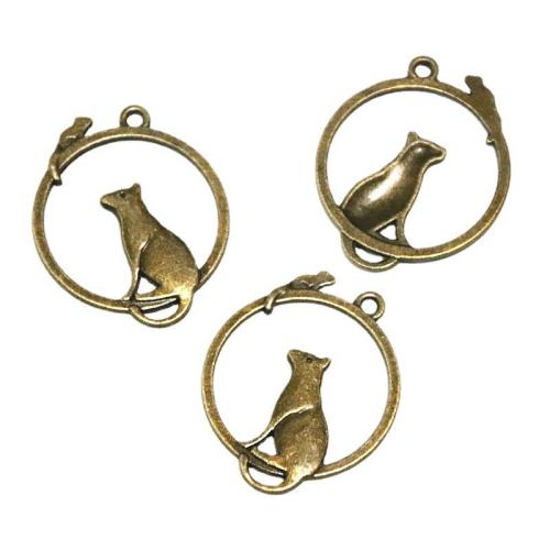 Pendentifs animaux en alliage de zinc, souris, Plaqué de couleur de bronze antique, DIY, 31x26mm, 50PC/sac, Vendu par sac