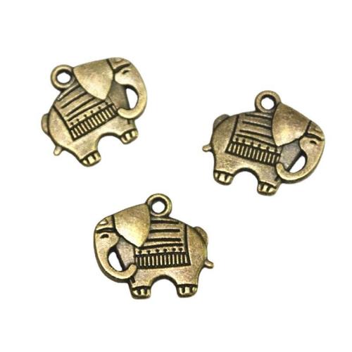 Tibetan Style Animal Pendants, Elephant, antique bronze color plated, DIY, 20.50x18.90mm, 50PCs/Bag, Sold By Bag