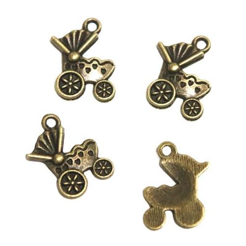 Tibetan Style Pendants, Baby Pram, antique bronze color plated, DIY, 19x12mm, 100PCs/Bag, Sold By Bag