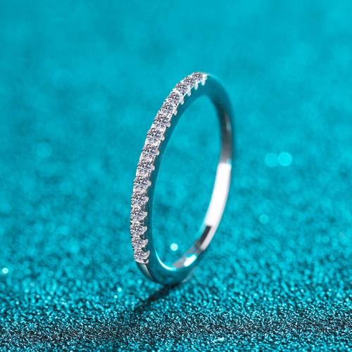 925 Sterling Silver Finger Ring, with Moissanite, different size for choice & for woman, US Ring Size:3-11.5, Sold By PC