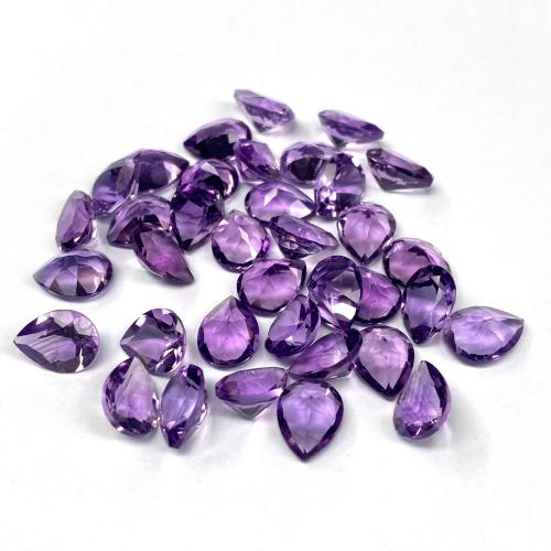 Natural Quartz Cabochon, Amethyst, Teardrop, DIY & different size for choice & faceted, Sold By PC