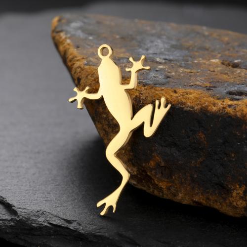 Stainless Steel Animal Pendants, 304 Stainless Steel, Frog, DIY, more colors for choice, 20x32mm, Sold By PC