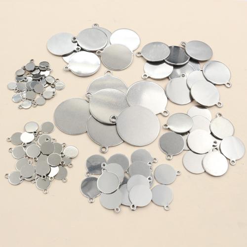 Stainless Steel Pendants, 304 Stainless Steel, Round, DIY & different size for choice, original color, Sold By Bag