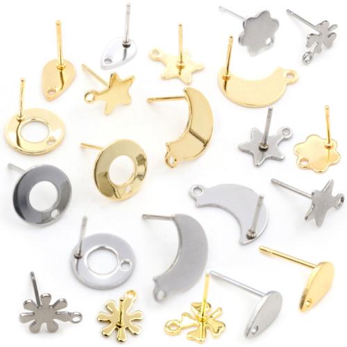 Stainless Steel Earring Stud Component, 304 Stainless Steel, DIY & different styles for choice, more colors for choice, 20PCs/Bag, Sold By Bag