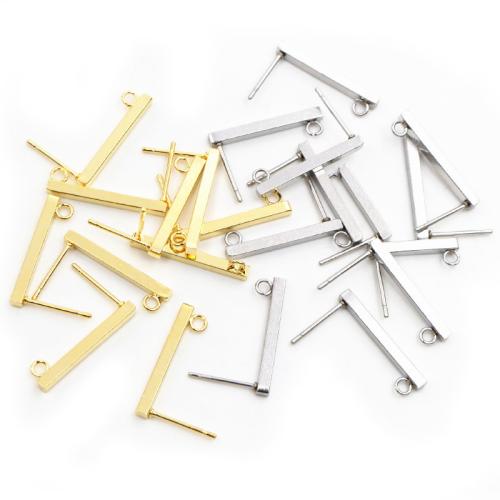 Stainless Steel Earring Stud Component, 304 Stainless Steel, DIY & different size for choice, more colors for choice, 20PCs/Bag, Sold By Bag