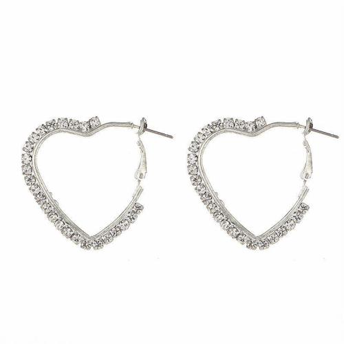 Laiton Leverback boucle d'oreille, bijoux de mode & pour femme & avec strass, 35x30mm, Vendu par paire