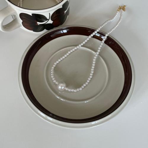 Plastic Pearl Necklace, fashion jewelry & for woman, Length:Approx 45 cm, Sold By PC