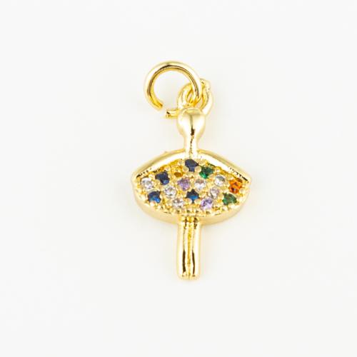 Cubique Pendentif en laiton zircon pavent, coeur, bijoux de mode & unisexe & pavé de micro zircon, doré, 16x9mm, Trou:Environ 3mm, Vendu par PC