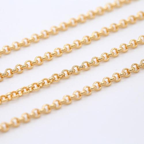 Brass Chain, gold color plated, DIY, nickel, lead & cadmium free, 4mm, Sold By m