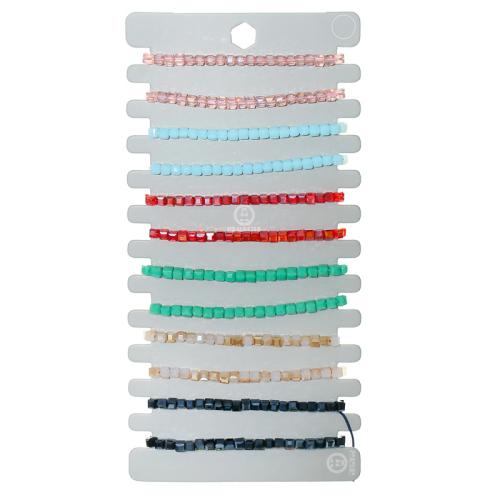 Pulseras de resina, con Cordón de nudo, para mujer, 12PCs/Set, Vendido por Set