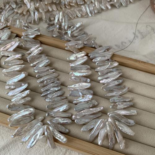 Cultured Biwa Freshwater Pearl Beads, DIY, white, 5x26mm, Sold Per Approx 38 cm Strand