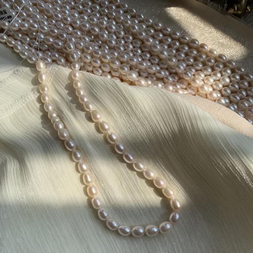 Cultured Rice Freshwater Pearl Beads, DIY, pink, about:7.5-8mm, Sold Per Approx 39-40 cm Strand