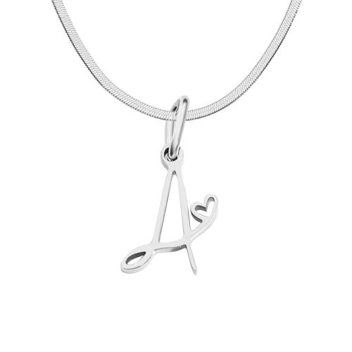 Collar de acero inoxidable de la joyería, acero inoxidable 304, chapado, Letras son de la A la Z & diferentes estilos para la opción & para mujer, más colores para la opción, Vendido por UD