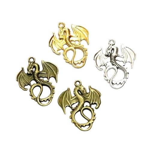 Tibetan Style Pendants, Dragon, plated, DIY, more colors for choice, 35x27.50mm, 50PCs/Bag, Sold By Bag