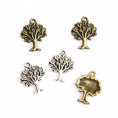 Tibetan Style Pendants, Tree, plated, DIY, more colors for choice, 22x17mm, 100PCs/Bag, Sold By Bag