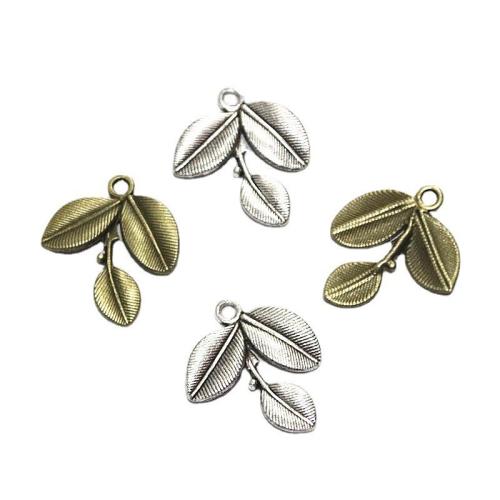 Pendentifs feuilles en alliage de zinc , Placage, DIY, plus de couleurs à choisir, 27x24mm, 50PC/sac, Vendu par sac