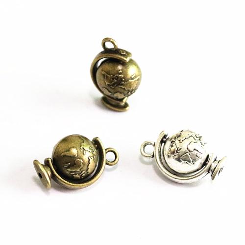 Tibetan Style Pendants, Globe, plated, DIY, more colors for choice, 14.50x23x13mm, 20PCs/Bag, Sold By Bag