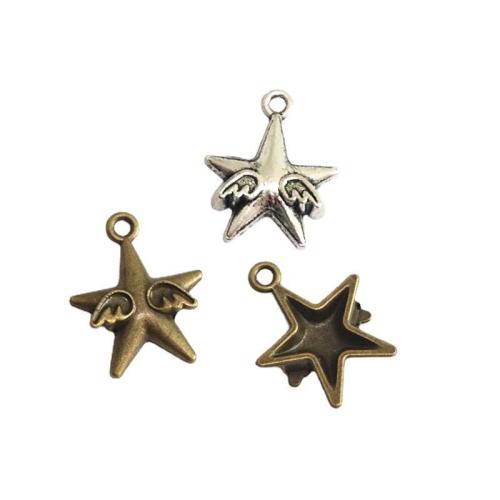 Tibetan Style Star Pendant, plated, DIY, more colors for choice, 21.70x18mm, 50PCs/Bag, Sold By Bag