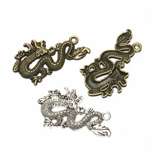 Tibetan Style Pendants, Dragon, plated, DIY, more colors for choice, 32.50x54.50mm, 20PCs/Bag, Sold By Bag