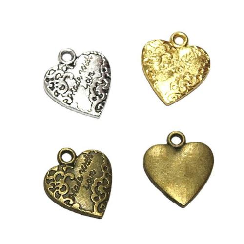 Tibetan Style Heart Pendants, plated, DIY, more colors for choice, 19.30x17mm, 50PCs/Bag, Sold By Bag