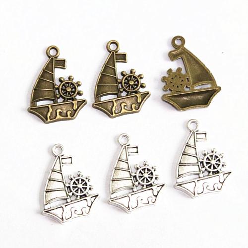 Pendentifs en alliage de zinc, bateau, Placage, DIY, plus de couleurs à choisir, 22x29mm, 60PC/sac, Vendu par sac