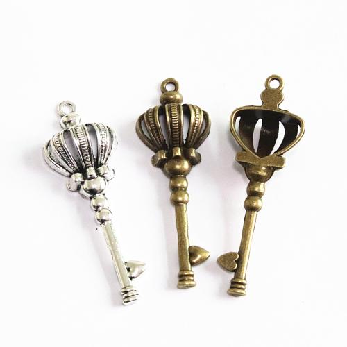 Tibetan Style Key Pendants, plated, DIY, more colors for choice, 56.40x19mm, 40PCs/Bag, Sold By Bag