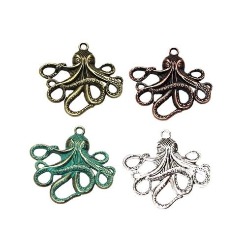 Tibetan Style Animal Pendants, Octopus, plated, DIY, more colors for choice, 55x57mm, 20PCs/Bag, Sold By Bag