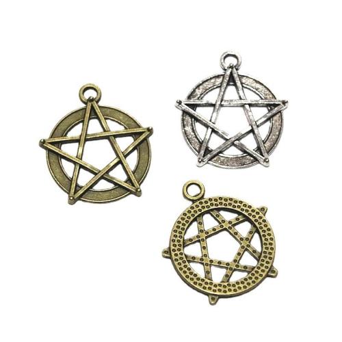 Tibetan Style Pendants, pentagram, plated, DIY, more colors for choice, 30.70x28mm, 40PCs/Bag, Sold By Bag