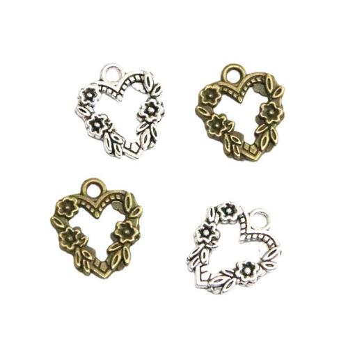 Tibetan Style Heart Pendants, plated, DIY, more colors for choice, 18x21mm, 50PCs/Bag, Sold By Bag