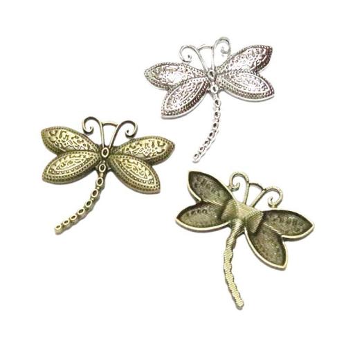 Tibetan Style Animal Pendants, Dragonfly, plated, DIY, more colors for choice, 56.10x59.50mm, 10PCs/Bag, Sold By Bag