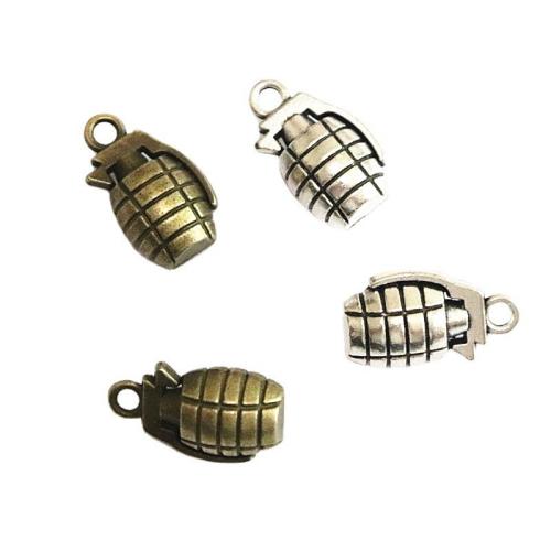 Tibetan Style Pendants, Grenade, plated, DIY, more colors for choice, 11x13x22mm, 30PCs/Bag, Sold By Bag