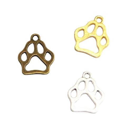 Tibetan Style Pendants, Bear Paw, plated, DIY, more colors for choice, 17x19mm, 100PCs/Bag, Sold By Bag