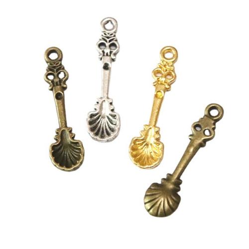 Tibetan Style Pendants, Spoon, plated, DIY, more colors for choice, 33x9mm, 100PCs/Bag, Sold By Bag