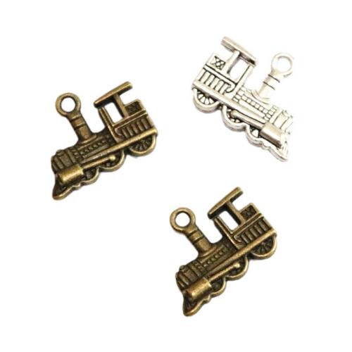 Tibetan Style Pendants, Train, plated, DIY, more colors for choice, 17x22x4mm, 60PCs/Bag, Sold By Bag