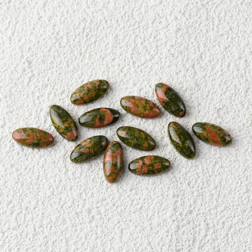 Natural Gemstone Cabochons, Unakite, Oval, DIY, 7.50x16x5mm, Sold By PC