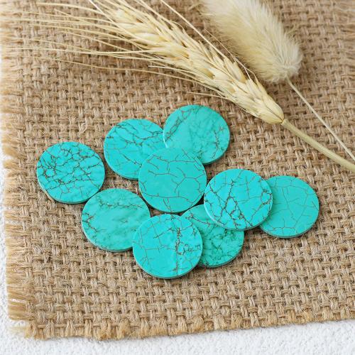 Natural Turquoise Cabochon, Flat Round, DIY & different size for choice, Sold By PC