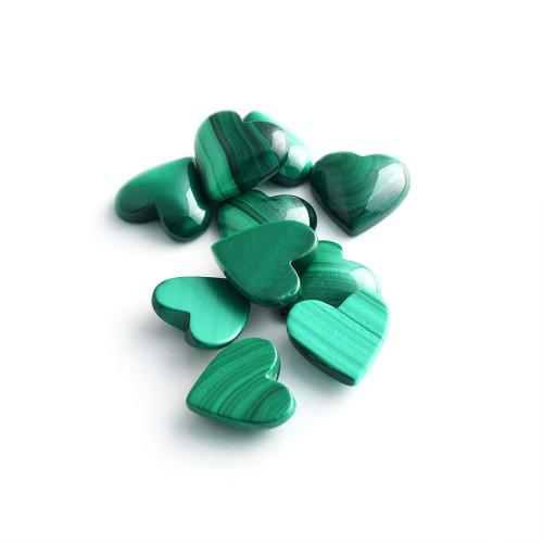 Cabochons en pierres précieuses, Malachite, coeur, poli, DIY & normes différentes pour le choix, Vendu par PC