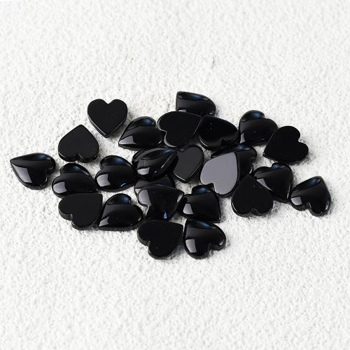 Achat Cabochon, Schwarzer Achat, Herz, poliert, DIY & verschiedene Größen vorhanden, verkauft von PC