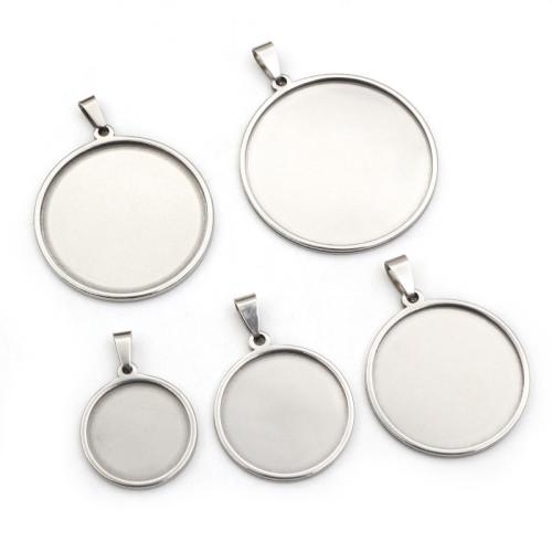 Stainless Steel Pendant Setting, 304 Stainless Steel, DIY & different size for choice, original color, 5PCs/Bag, Sold By Bag