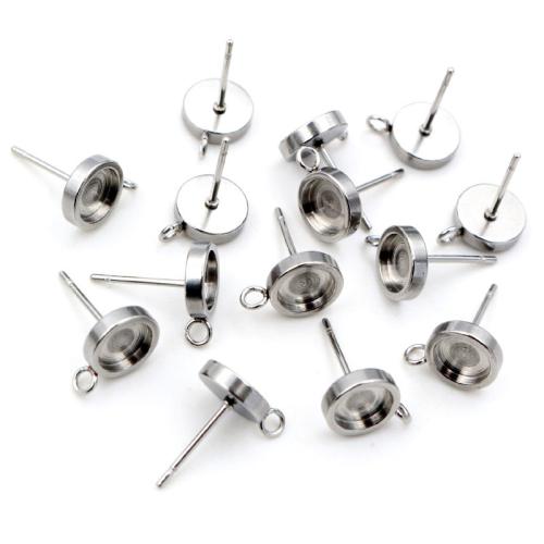 Stainless Steel Earring Stud Component, 304 Stainless Steel, DIY & different size for choice, original color, 10PCs/Bag, Sold By Bag