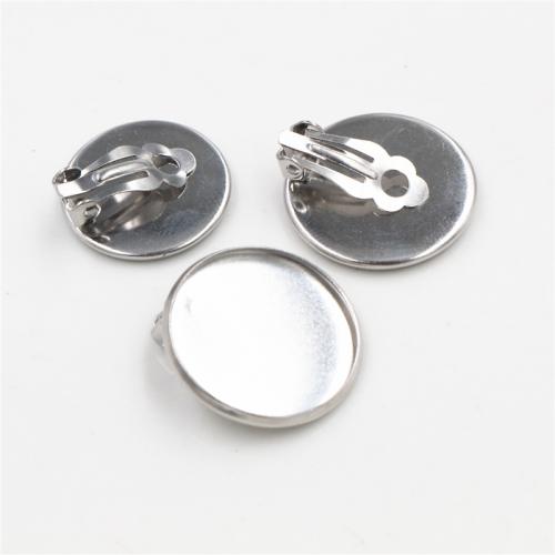 Stainless Steel Clip On Earring Finding, 304 Stainless Steel, DIY & different size for choice, original color, 10PCs/Bag, Sold By Bag