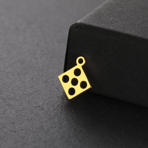 Stainless Steel Pendants, 304 Stainless Steel, Square, DIY & hollow, more colors for choice, 9x11mm, Sold By PC