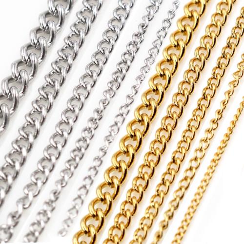 Stainless Steel Oval Chain, 304 Stainless Steel, DIY & different size for choice, more colors for choice, 5m/Bag, Sold By Bag