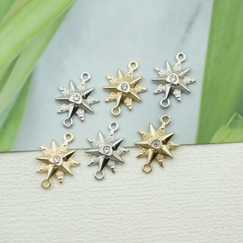 Tibetan Style Connector, Snowflake, plated, DIY & with rhinestone & 1/1 loop, more colors for choice, nickel, lead & cadmium free, 16x22mm, 100PCs/Bag, Sold By Bag